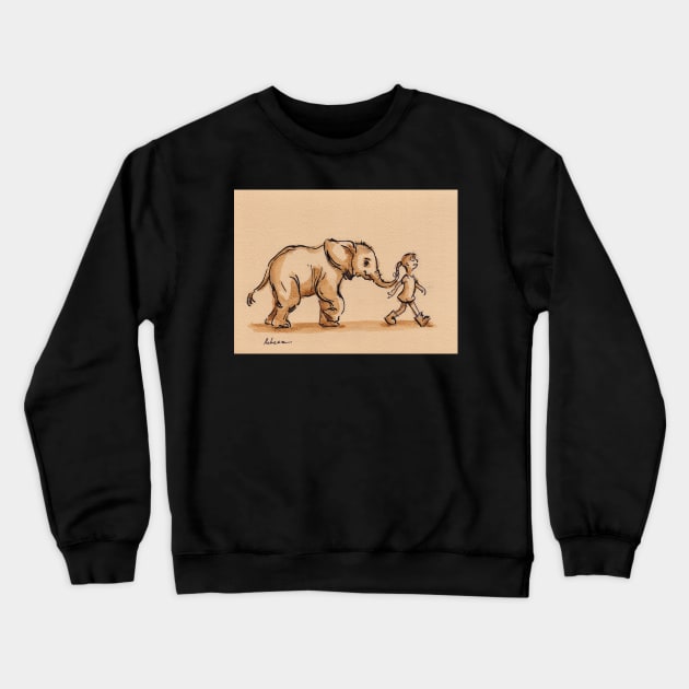 Best Friends: Elephant Watercolor Painting #21 Crewneck Sweatshirt by tranquilwaters